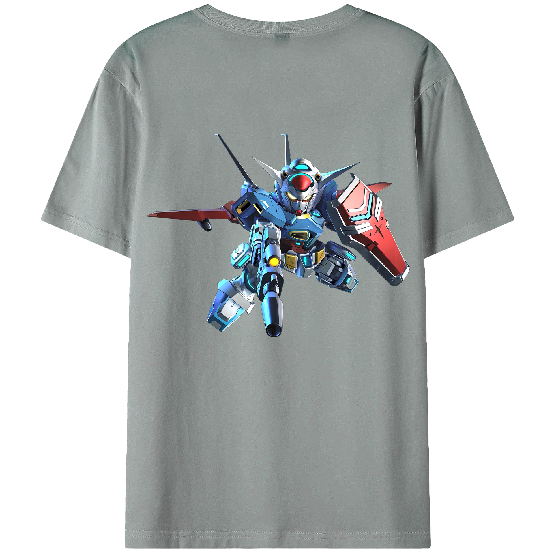（画像用） 機動戦士ガンダム Mobile Suit Gundam 綿100％ メンズ半袖Tシャツ（バックプリント） 通気性